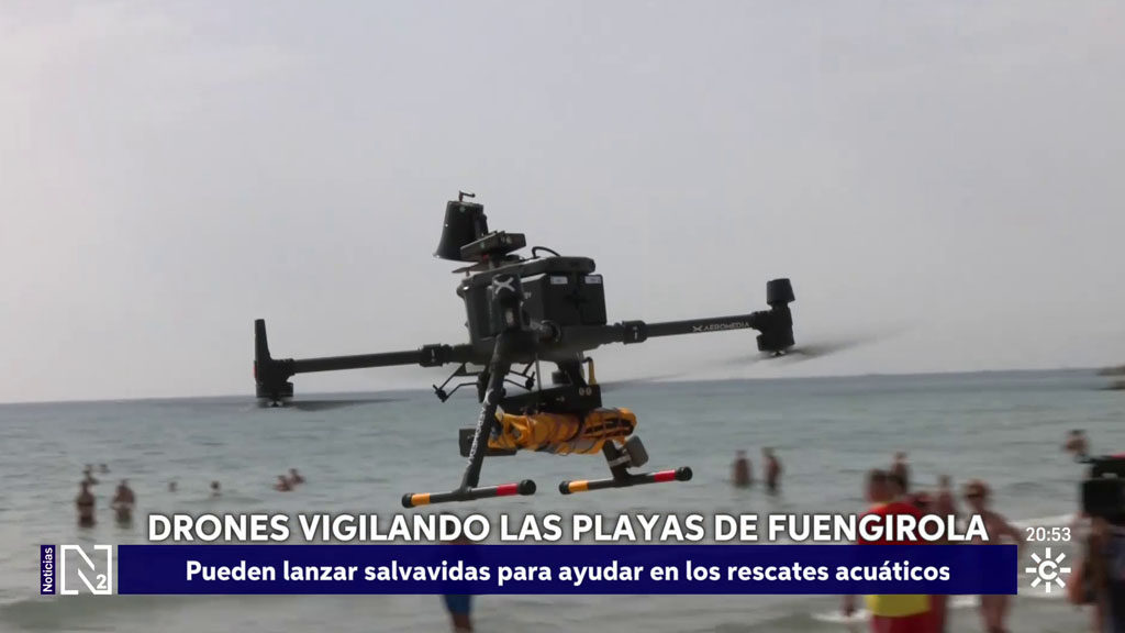 Drone AEROMEDIA sobre la playa de Fuengirola — Canal Sur